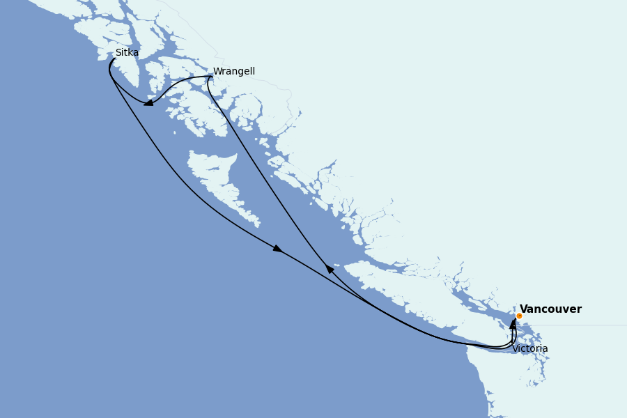 Itinerario del crucero Alaska 9 días a bordo del Explora III