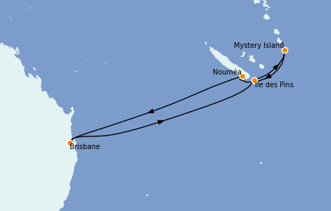 Itinerario del crucero Australia 2022 7 días a bordo del Coral Princess