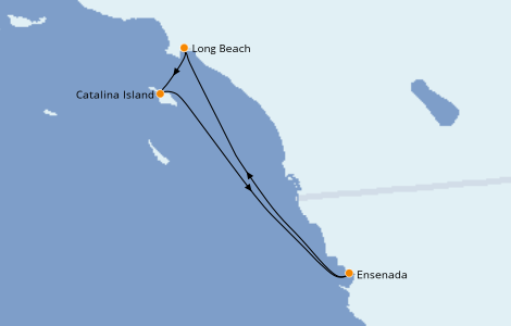 Itinerario del crucero California 4 días a bordo del Carnival Radiance