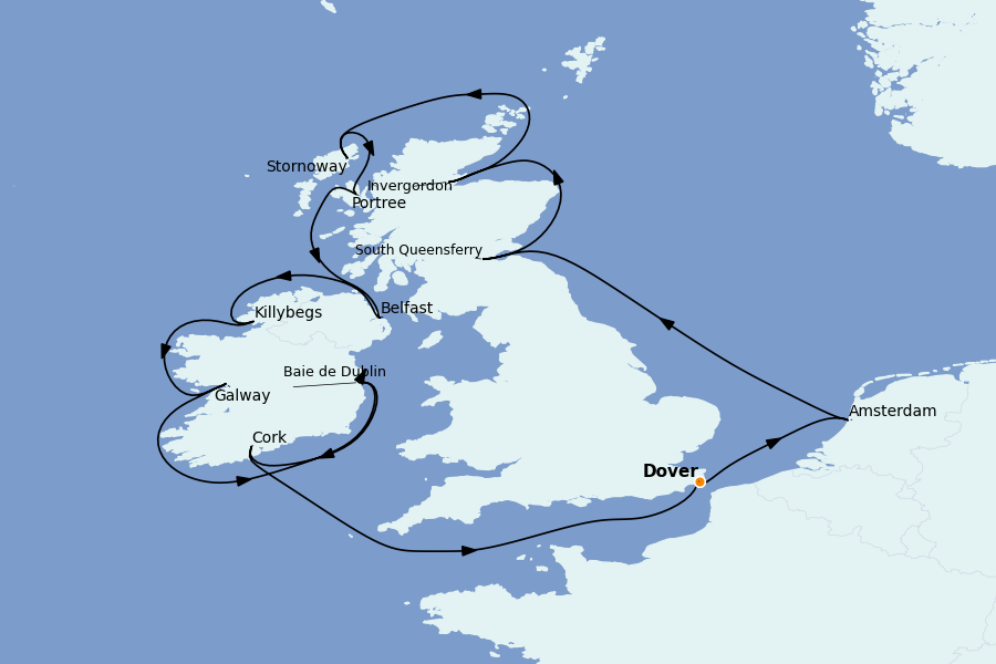 Itinerario del crucero Mar Báltico y Mar del Norte 14 días a bordo del Ms Nieuw Statendam