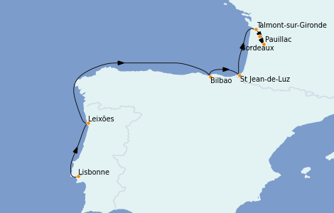 Itinerario del crucero Atlántico 9 días a bordo del L'Austral