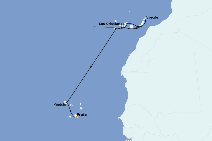 Itinerario del crucero Mediterráneo 10 días a bordo del Le Bougainville
