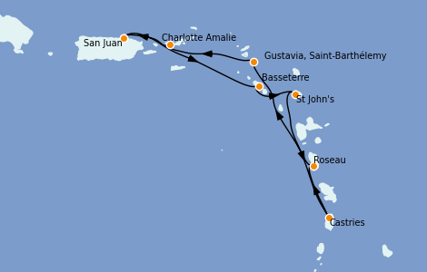 Itinerario del crucero Caribe del Este 7 días a bordo del Silver Dawn