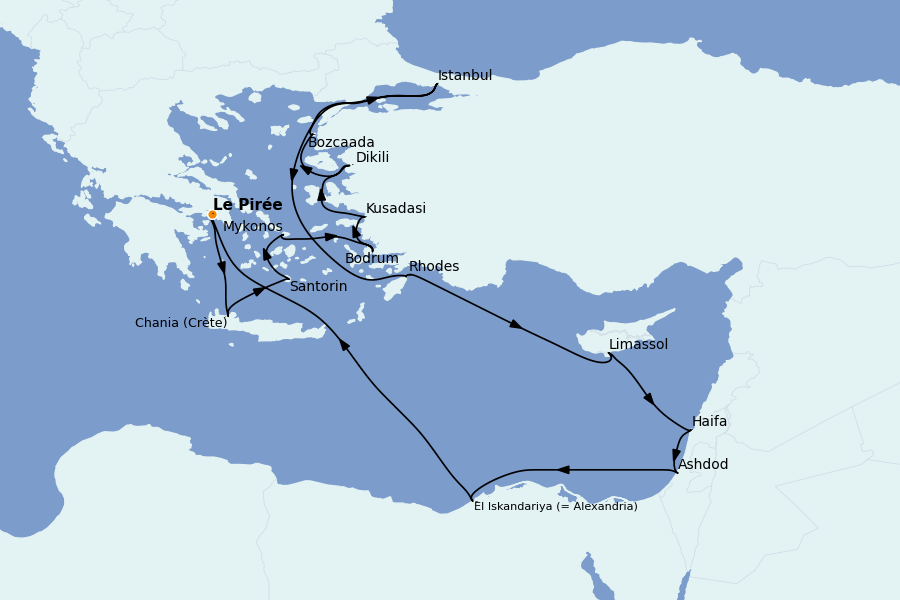 Itinerario del crucero Mar Rojo - Egipto 20 días a bordo del Seven Seas Mariner