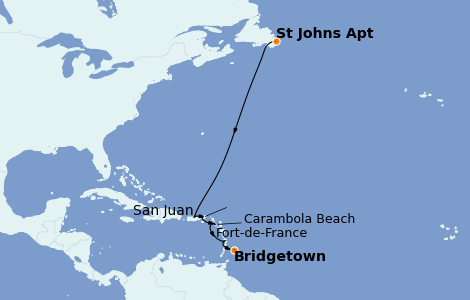 Itinerario del crucero Caribe del Este 10 días a bordo del Seabourn Venture