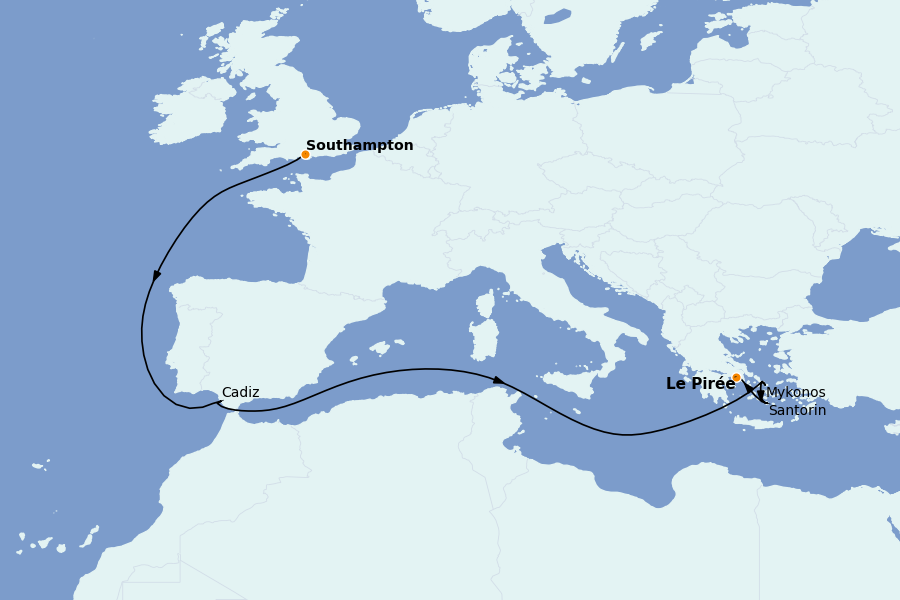 Itinerario del crucero Islas Británicas 9 días a bordo del Queen Anne