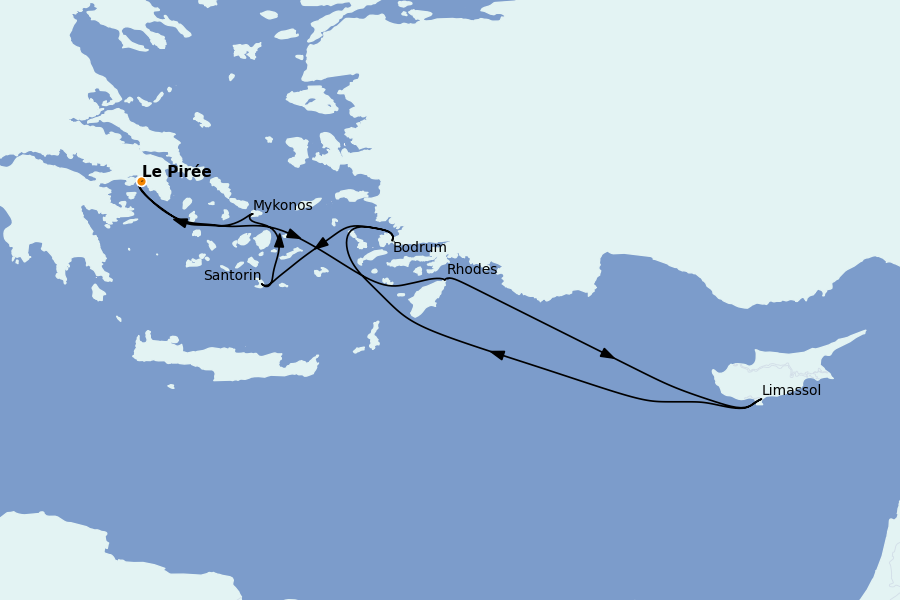 Itinéraire de la croisière Îles Grecques, Adriatique et Turquie - Méditerranée Orientale 7 jours à bord du Brilliance of the Seas