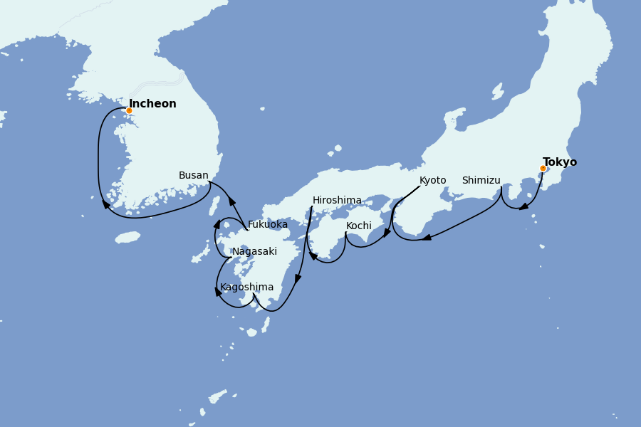 Itinéraire de la croisière Chine, Japon, Hong Kong, Taïwan, Corée du Sud 12 jours à bord du Celebrity Millenium