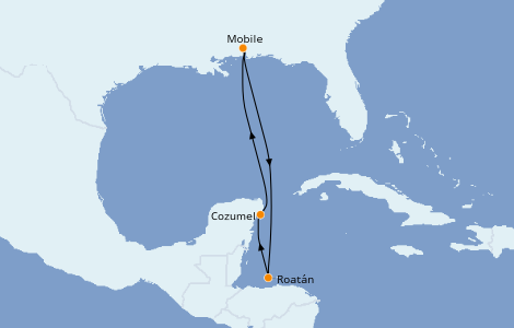 Itinerario del crucero Caribe del Oeste 6 días a bordo del Carnival Sensation