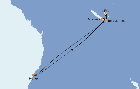Itinerario del crucero Australia 2024 8 días a bordo del Carnival Splendor