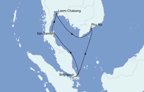 Itinerario del crucero Asia 7 días a bordo del Diamond Princess