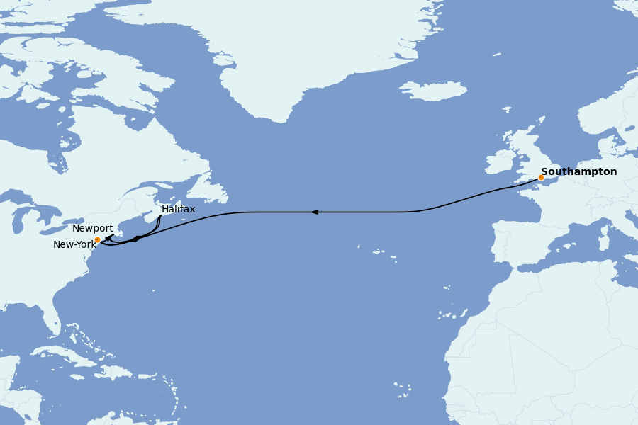 Itinerario del crucero Islas Británicas 14 días a bordo del Queen Mary 2