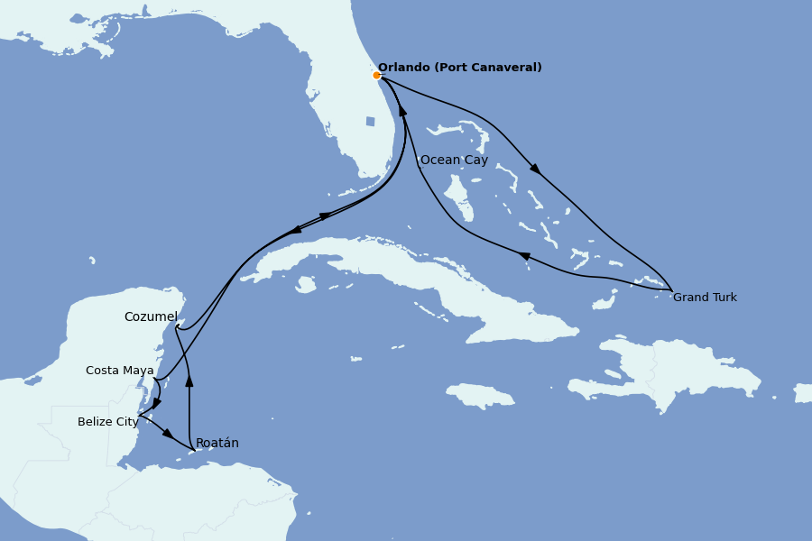 Itinerario del crucero Caribe del Este (Antillas) 12 días a bordo del MSC Seashore