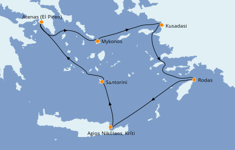 Itinerario del crucero Grecia y Adriático 7 días a bordo del Azamara Quest