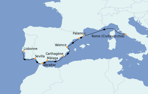 Itinerario del crucero Mediterráneo 11 días a bordo del Azamara Quest