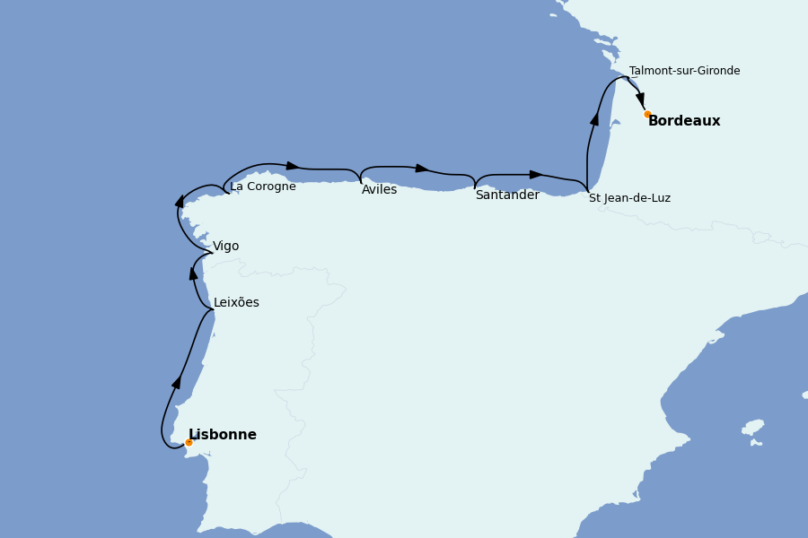 Itinéraire de la croisière Méditerranée Occidentale 9 jours à bord du Le Boréal