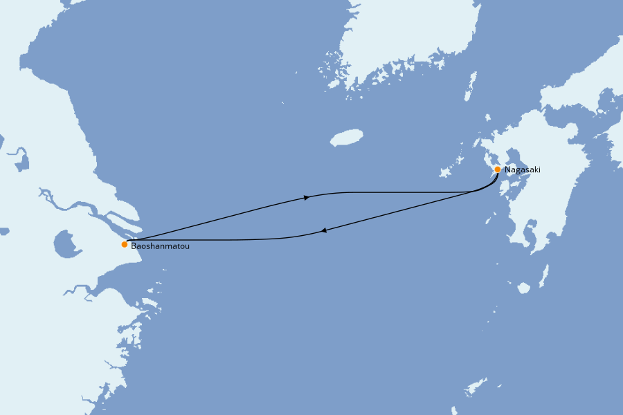 Itinerario del crucero Asia 4 días a bordo del Spectrum of the Seas
