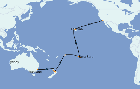 Itinerario del crucero Australia 2022 27 días a bordo del Emerald Princess