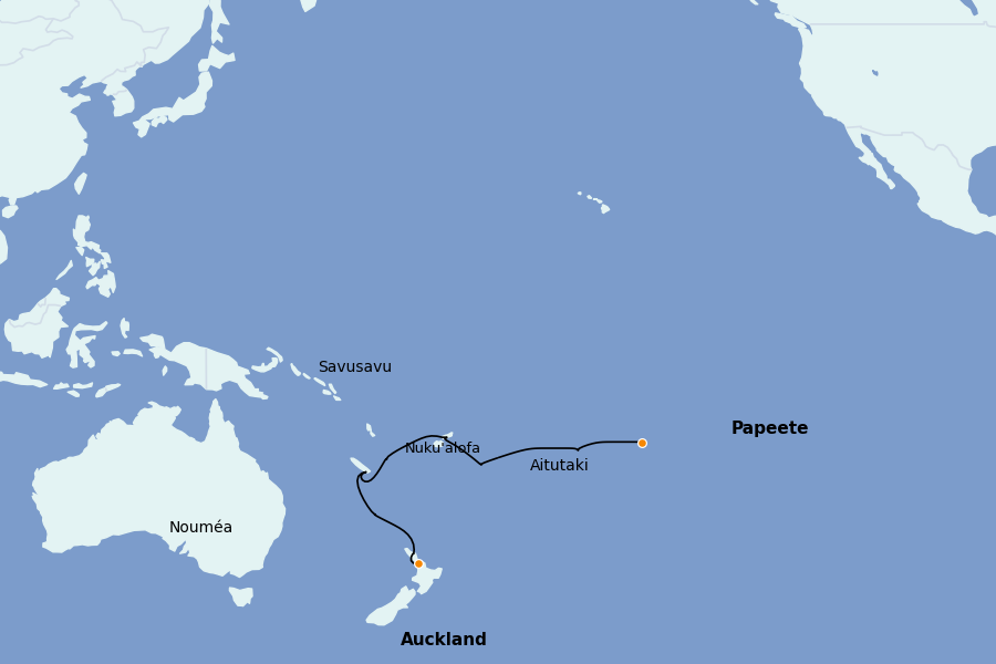 Itinerario del crucero Tahití, Bora Bora, Cook Islands 16 días a bordo del Silver Dawn