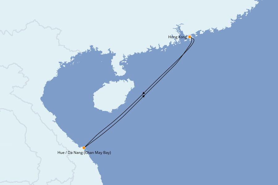 Itinéraire de la croisière Chine, Japon, Hong Kong, Taïwan, Corée du Sud 4 jours à bord du Spectrum of the Seas