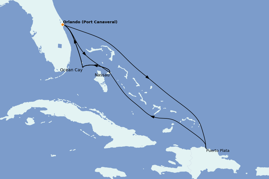 Itinéraire de la croisière Caraïbes de l'Est (Antilles) 11 jours à bord du MSC Seashore