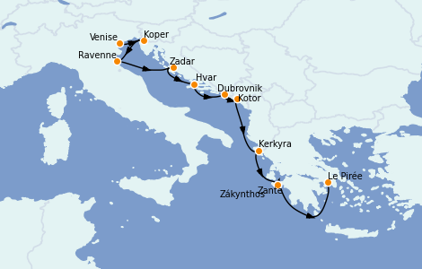 Itinerario del crucero Grecia y Adriático 11 días a bordo del Azamara Journey