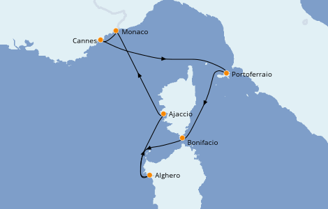 Itinerario del crucero Mediterráneo 7 días a bordo del Royal Clipper