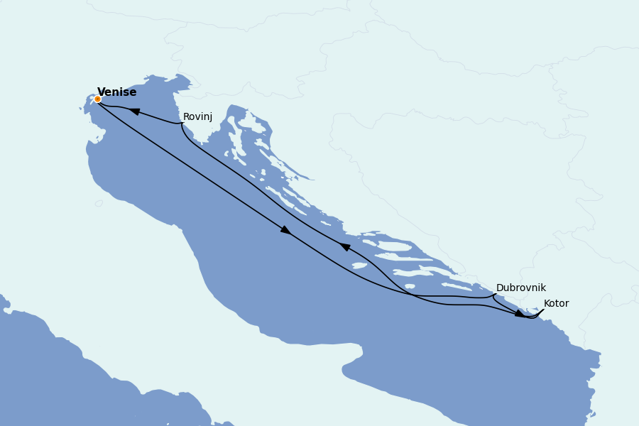 Itinerario del crucero Mediterráneo Occidental 7 días a bordo del Royal Clipper