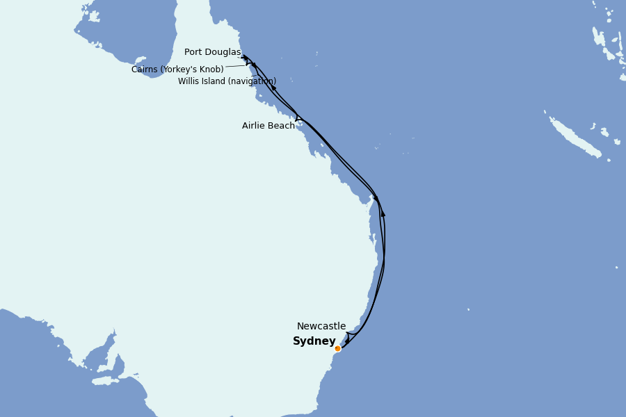 Itinerario del crucero Australia 2025 11 días a bordo del Celebrity Edge