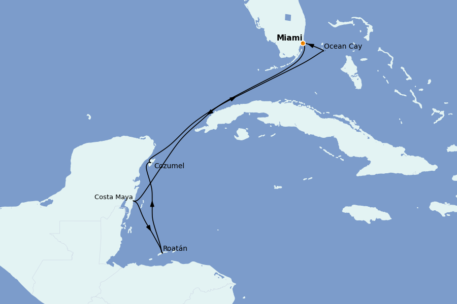 Itinerario del crucero Caribe del Este (Antillas) 7 días a bordo del MSC World America