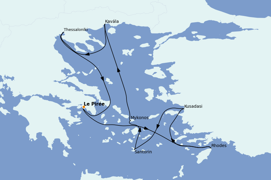 Itinerario del crucero Mediterráneo Oriental: Islas Griegas, Adriático y Turquía 9 días a bordo del Celebrity Infinity