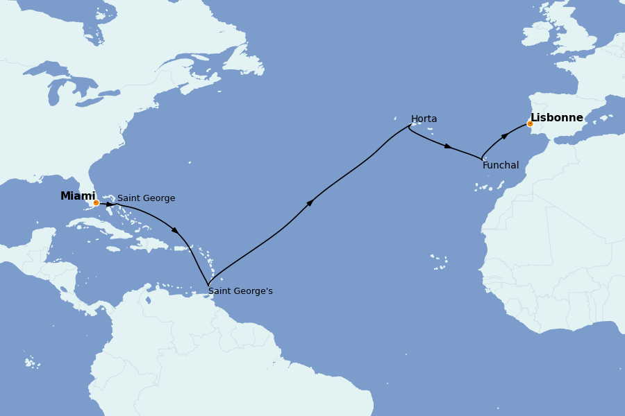 Itinerario del crucero Islas Canarias 12 días a bordo del Seven Seas Navigator