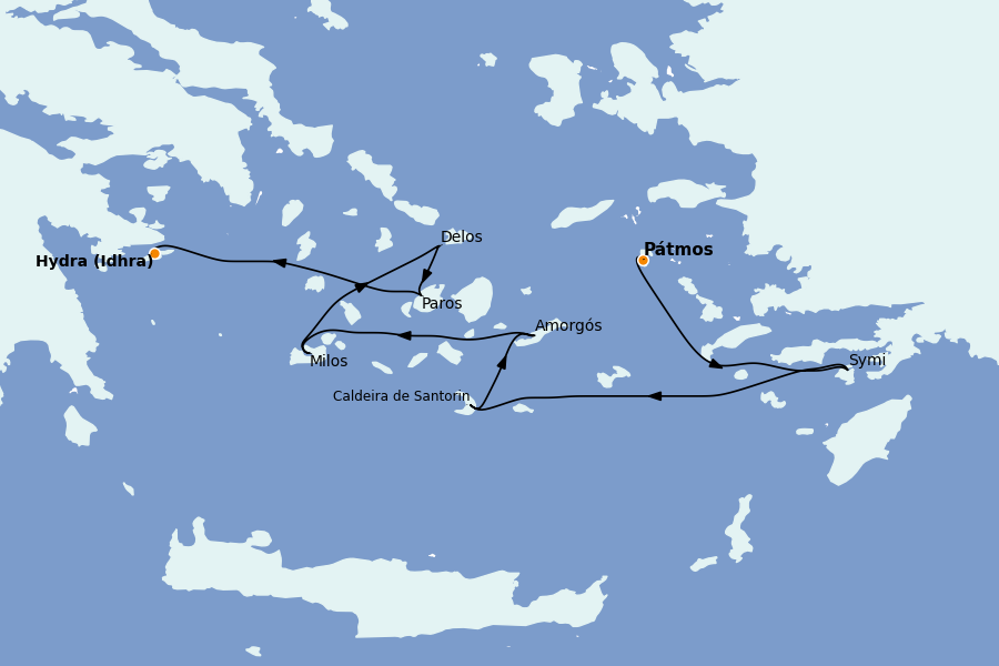 Itinerario del crucero Grecia y Adriático 7 días a bordo del Le Dumont d'Urville