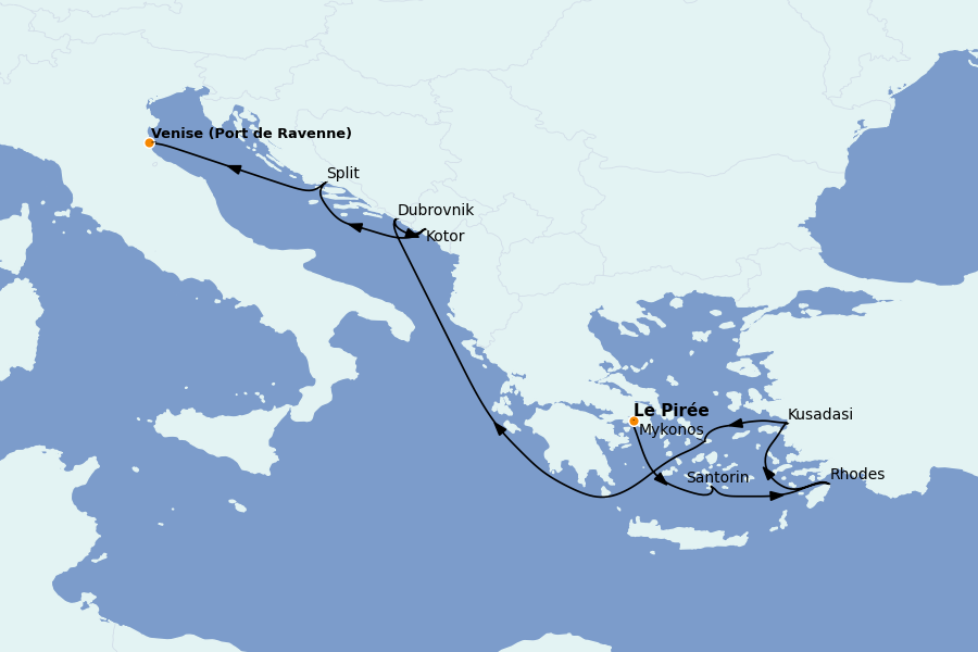 Itinerario del crucero Mediterráneo Occidental 10 días a bordo del Celebrity Eclipse