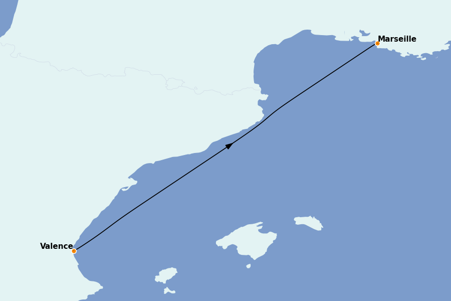 Itinerario del crucero Mediterráneo Occidental 1 días a bordo del MSC Grandiosa