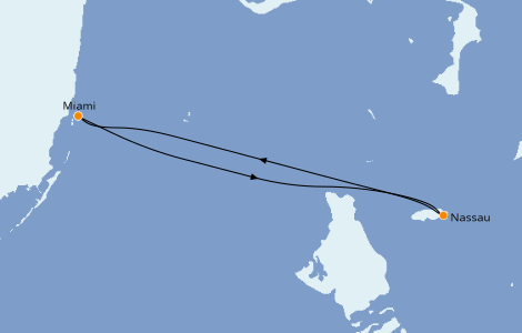 Itinerario del crucero Caribe del Este 3 días a bordo del Carnival Conquest