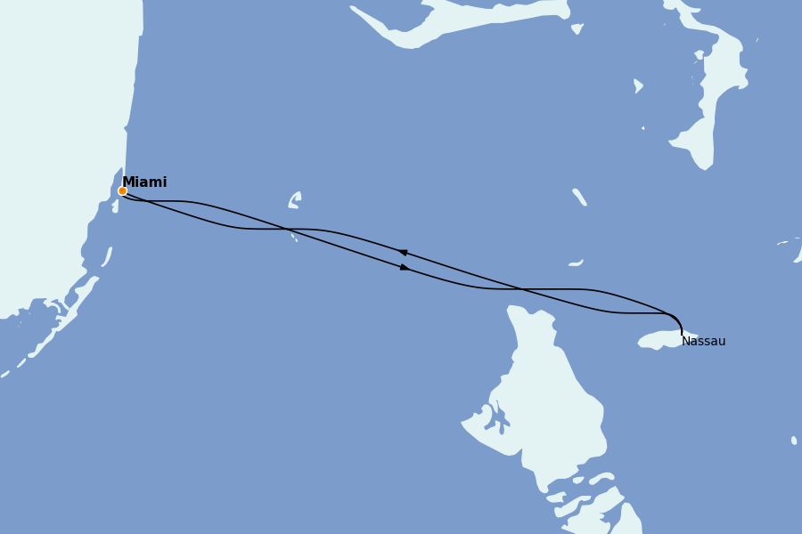 Itinerario del crucero Caribe del Este 3 días a bordo del Norwegian Getaway