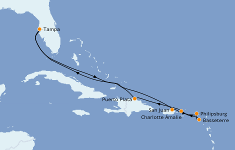 Itinerario del crucero Caribe del Este 10 días a bordo del Celebrity Constellation