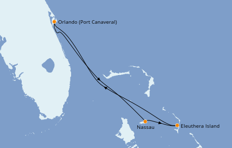 Itinerario del crucero Caribe del Este 4 días a bordo del Carnival Elation
