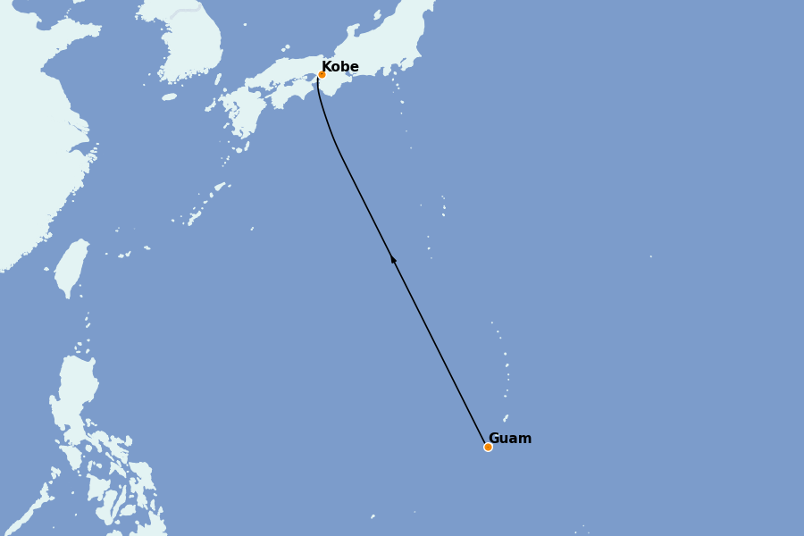 Itinéraire de la croisière Chine, Japon, Hong Kong, Taïwan, Corée du Sud 5 jours à bord du Le Jacques Cartier