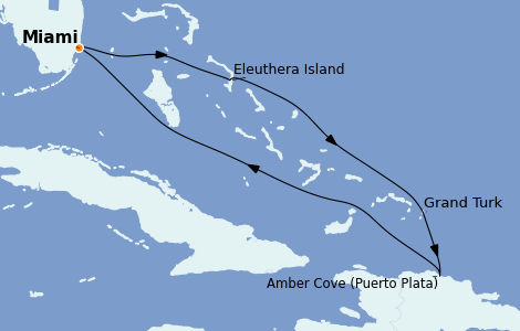 Itinerario del crucero Caribe del Este 6 días a bordo del Carnival Magic