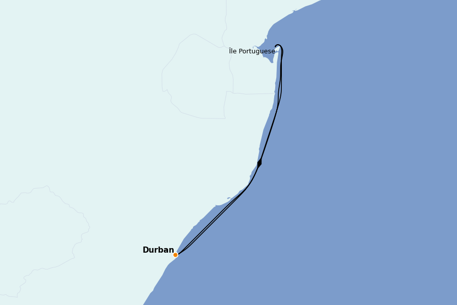 Itinéraire de la croisière Le Cap (Afrique du Sud), Côte Africaine 3 jours à bord du MSC Opera