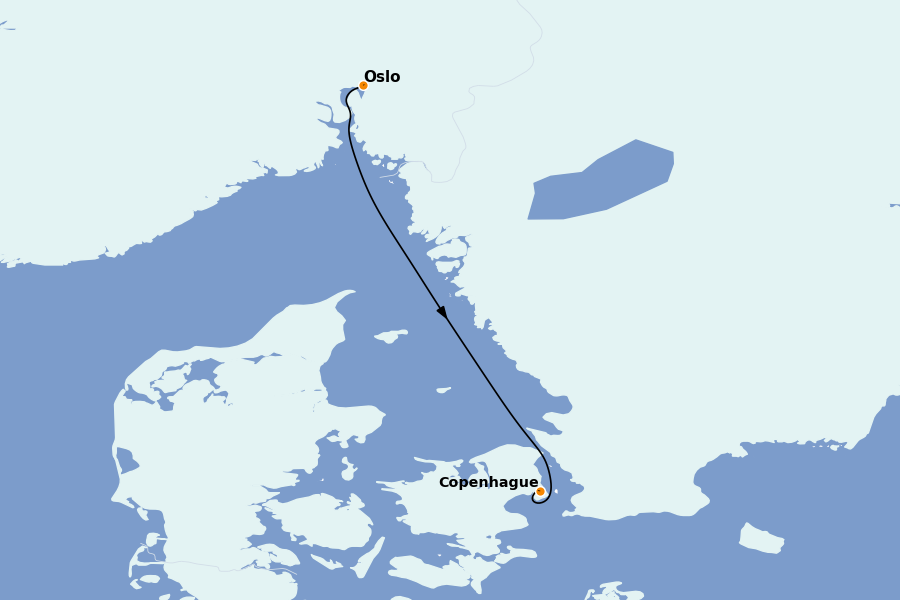 Itinéraire de la croisière Mer Baltique - Russie - Mer du Nord 1 jours à bord du MSC Magnifica