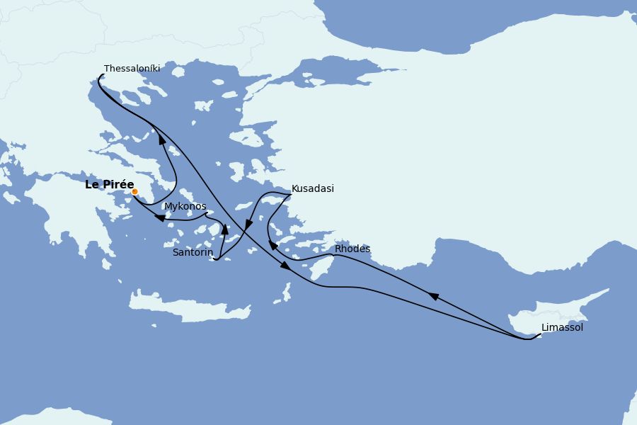 Itinerario del crucero Grecia y Adriático 10 días a bordo del Celebrity Infinity
