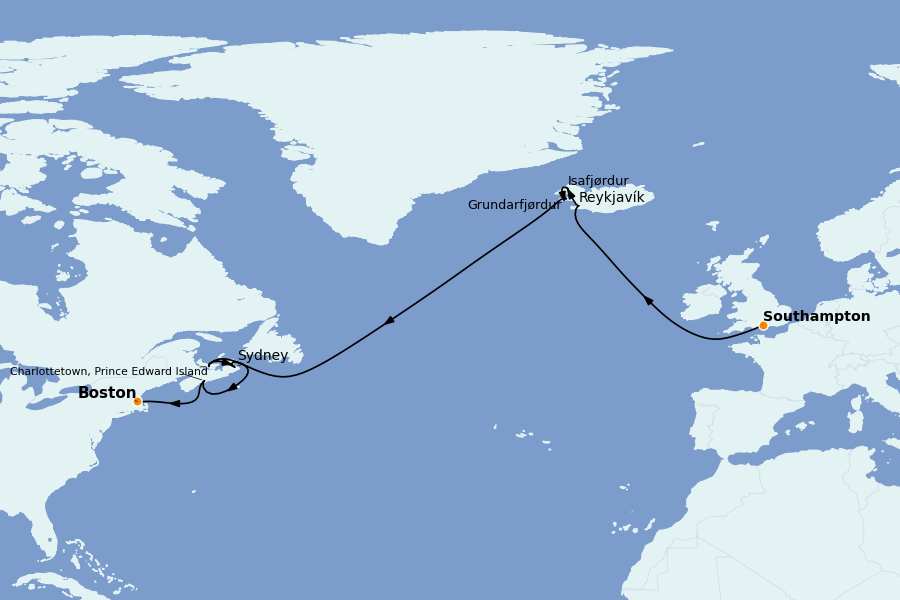 Itinéraire de la croisière Îles Britanniques 15 jours à bord du Majestic Princess