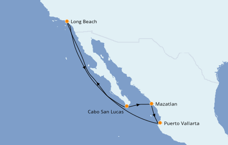 Itinerario del crucero Riviera Mexicana 7 días a bordo del Carnival Panorama