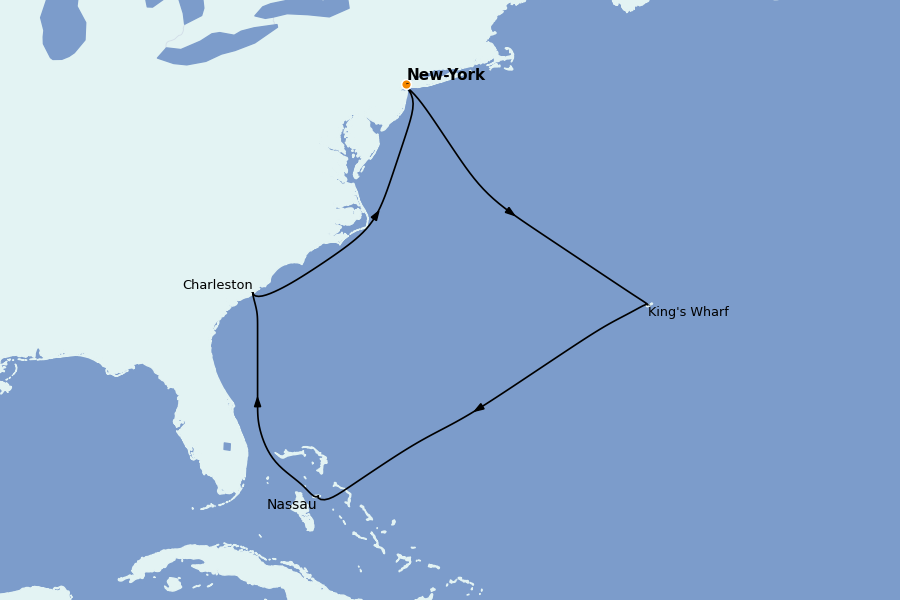 Itinerario del crucero Bahamas 9 días a bordo del Valiant Lady