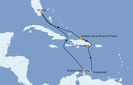 Itinerario del crucero Caribe del Este 8 días a bordo del Carnival Horizon