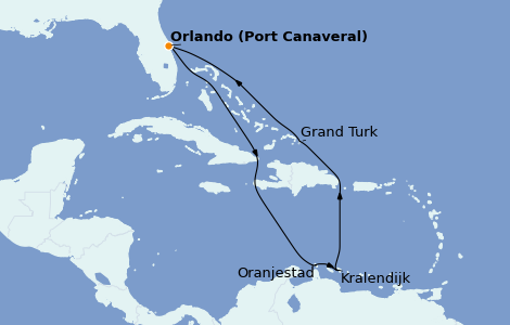 Itinerario del crucero Caribe del Este 8 días a bordo del Carnival Vista