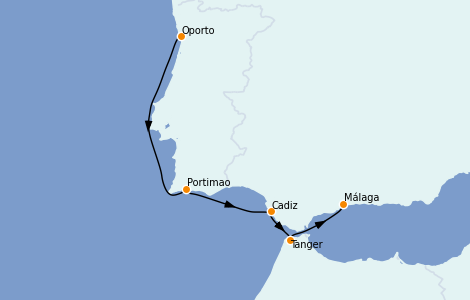Itinerario del crucero Islas Canarias 5 días a bordo del Royal Clipper